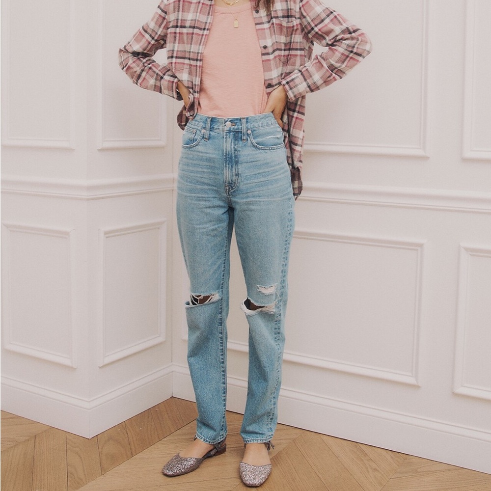 NWT Perfect Straight Vintage Jeans: Rip Edition